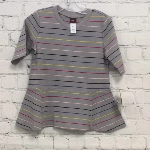 NWT Girls Striped Tea Shirt size 4 - Picture 1 of 4
